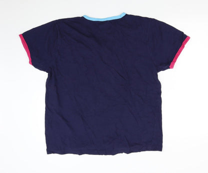 Back view of Petroleum women’s blue basic t-shirt, size 2XL