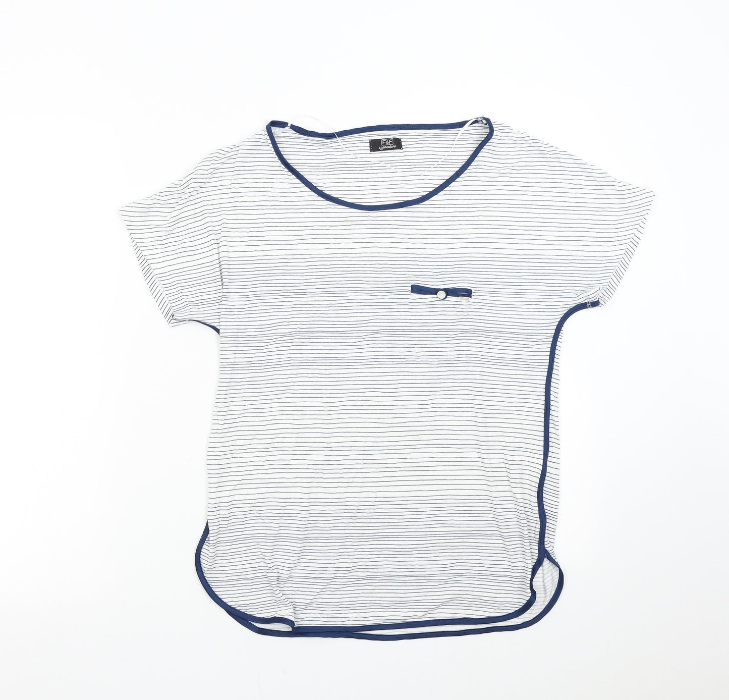 F&F Womens Multicoloured Striped  Basic T-Shirt Size 8