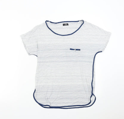 F&F Womens Multicoloured Striped  Basic T-Shirt Size 8