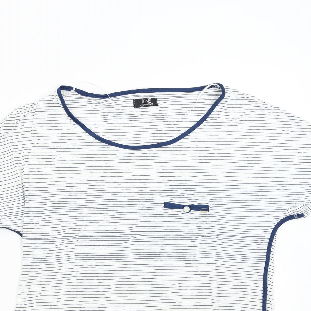 F&F Womens Multicoloured Striped  Basic T-Shirt Size 8