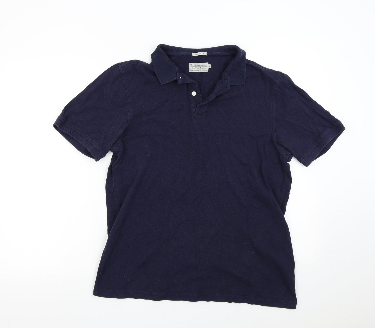 TU Mens Blue    Polo Size M