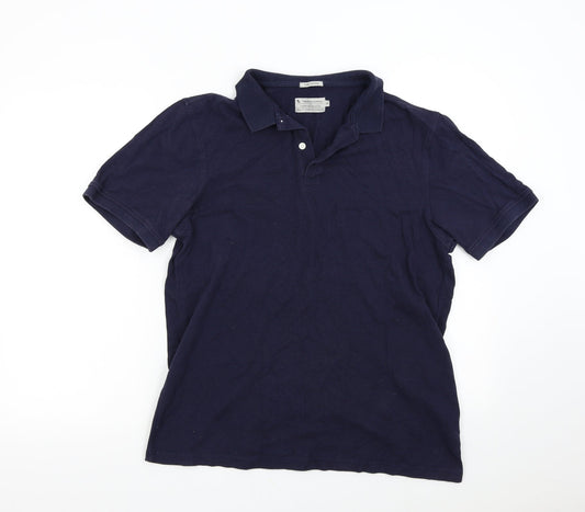 TU Mens Blue    Polo Size M