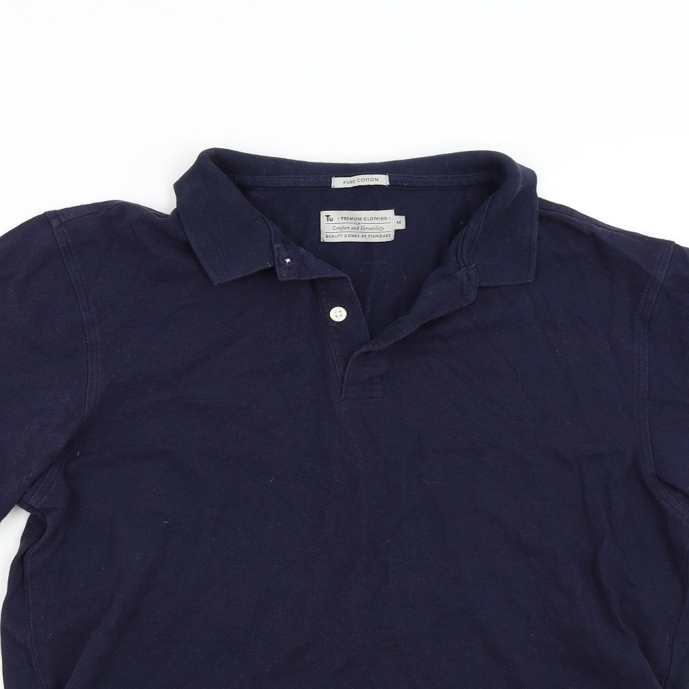 TU Mens Blue    Polo Size M