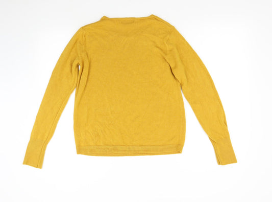 Primark Womens Yellow  Knit Pullover Jumper Size M