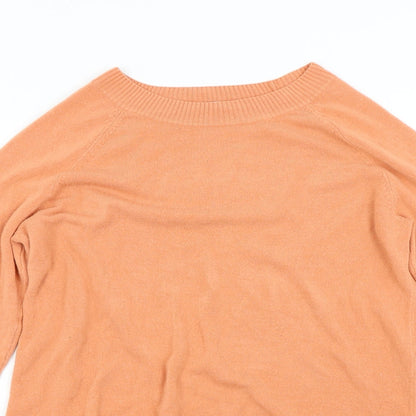 TU Womens Orange  Knit Pullover Jumper Size 12