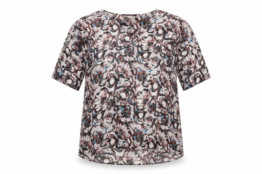 Front view of Project/ D women’s multicoloured floral chiffon basic blouse one size