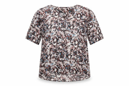 Front view of Project/ D women’s multicoloured floral chiffon basic blouse one size