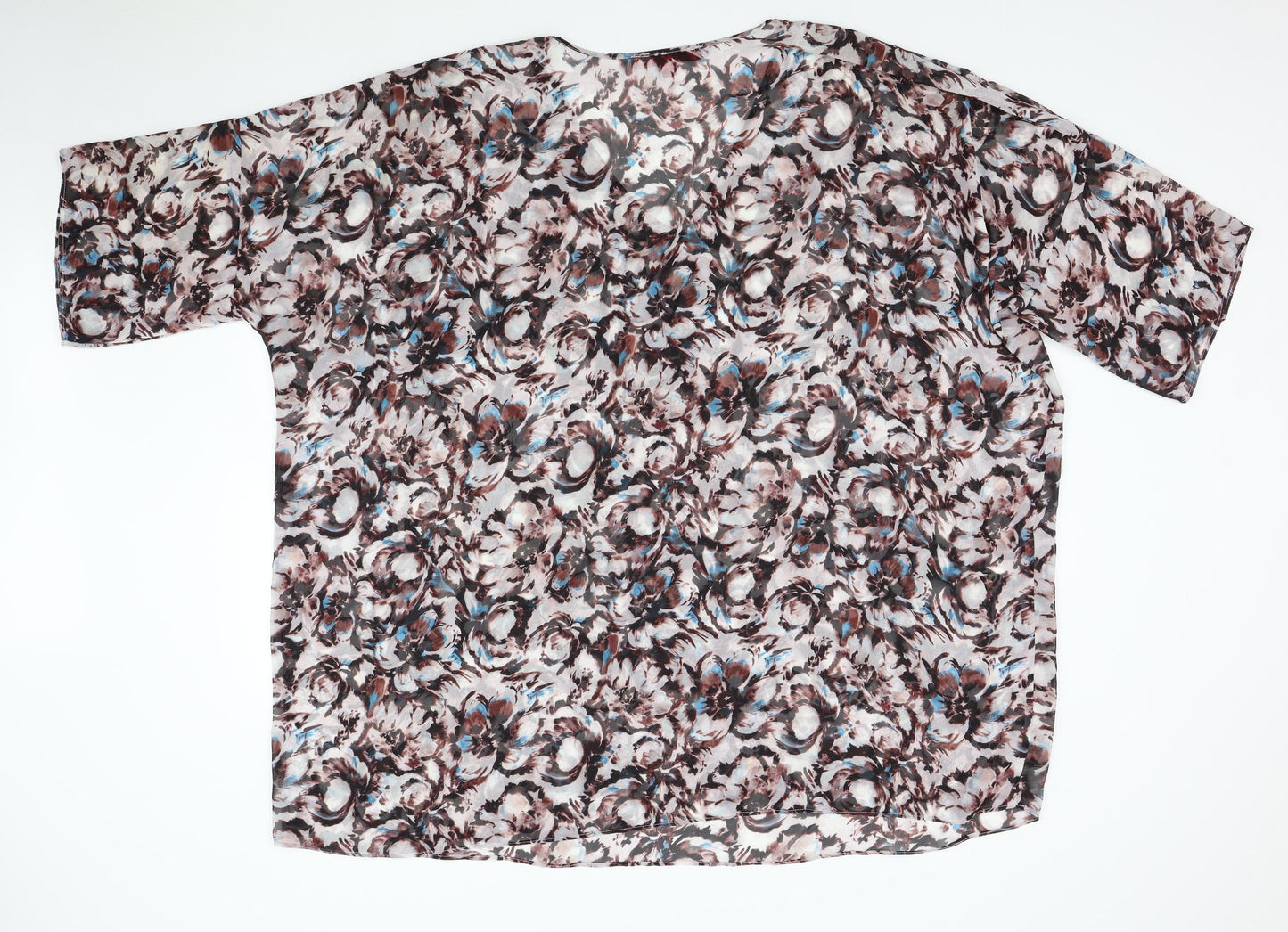 Project/ D Womens Multicoloured Floral Chiffon Basic Blouse One Size