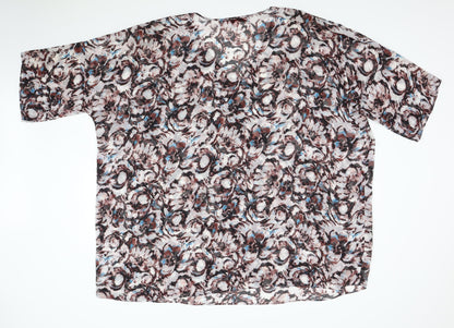 Project/ D Womens Multicoloured Floral Chiffon Basic Blouse One Size