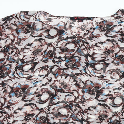 Project/ D Womens Multicoloured Floral Chiffon Basic Blouse One Size