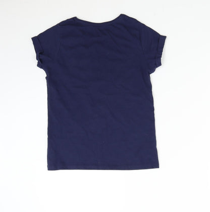 Primark Girls Blue   Basic T-Shirt Size 11-12 Years  - Team Floss Unicorn