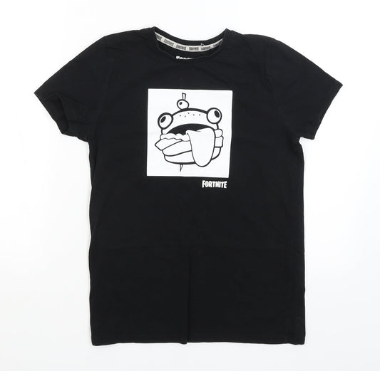 Primark Womens Black   Basic T-Shirt Size M  - Fortnite