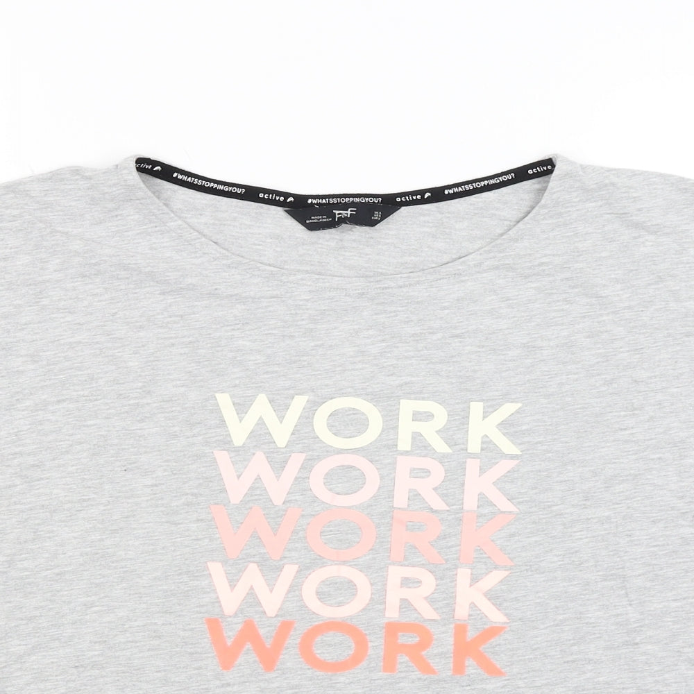 F&F Womens Grey   Basic T-Shirt Size S