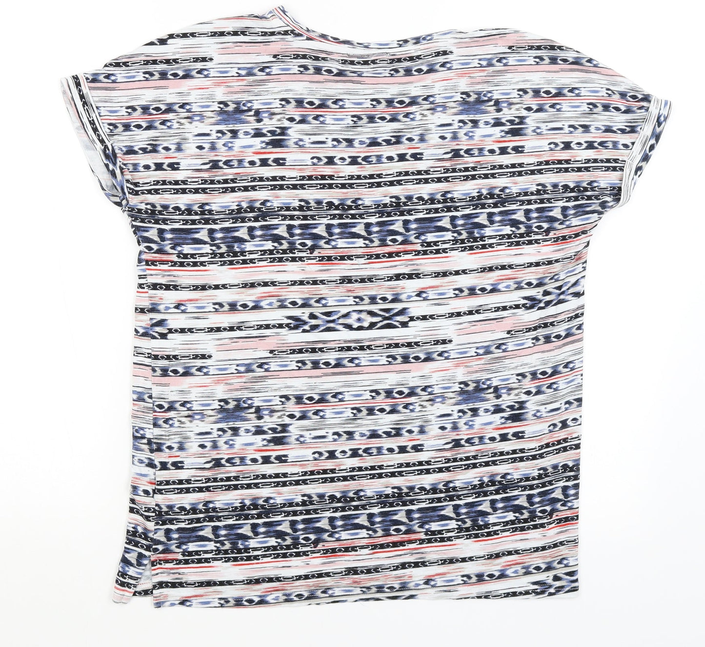 Fransa Womens White Striped  Basic T-Shirt Size XS