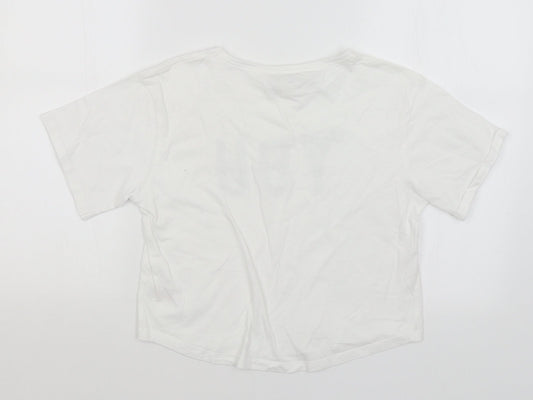 Miss E-vie Girls White   Cropped T-Shirt Size 13-14 Years  - The Future Starts With You
