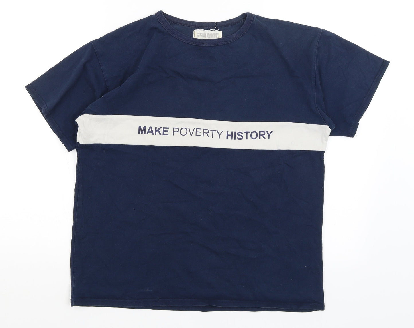 Sandbag Mens Blue    T-Shirt Size L