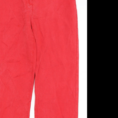 Womens UK Size 10 M&S Regular Fit  Red Trousers