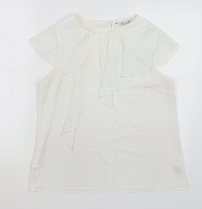 Womens UK Size 14 Peacocks White Basic Blouse