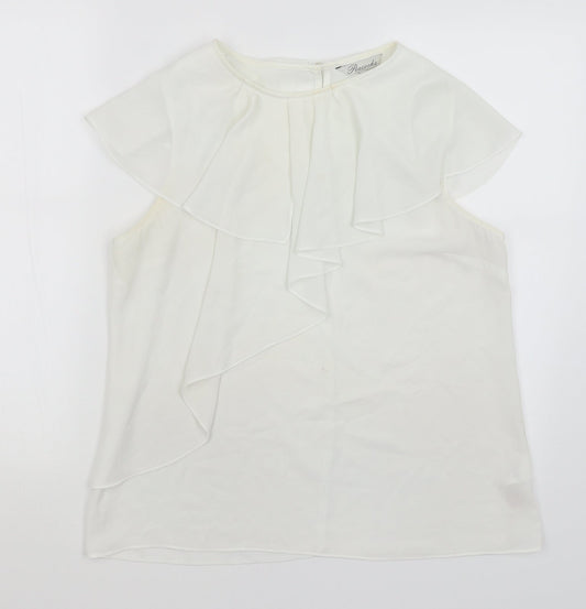 Womens UK Size 14 Peacocks White Basic Blouse