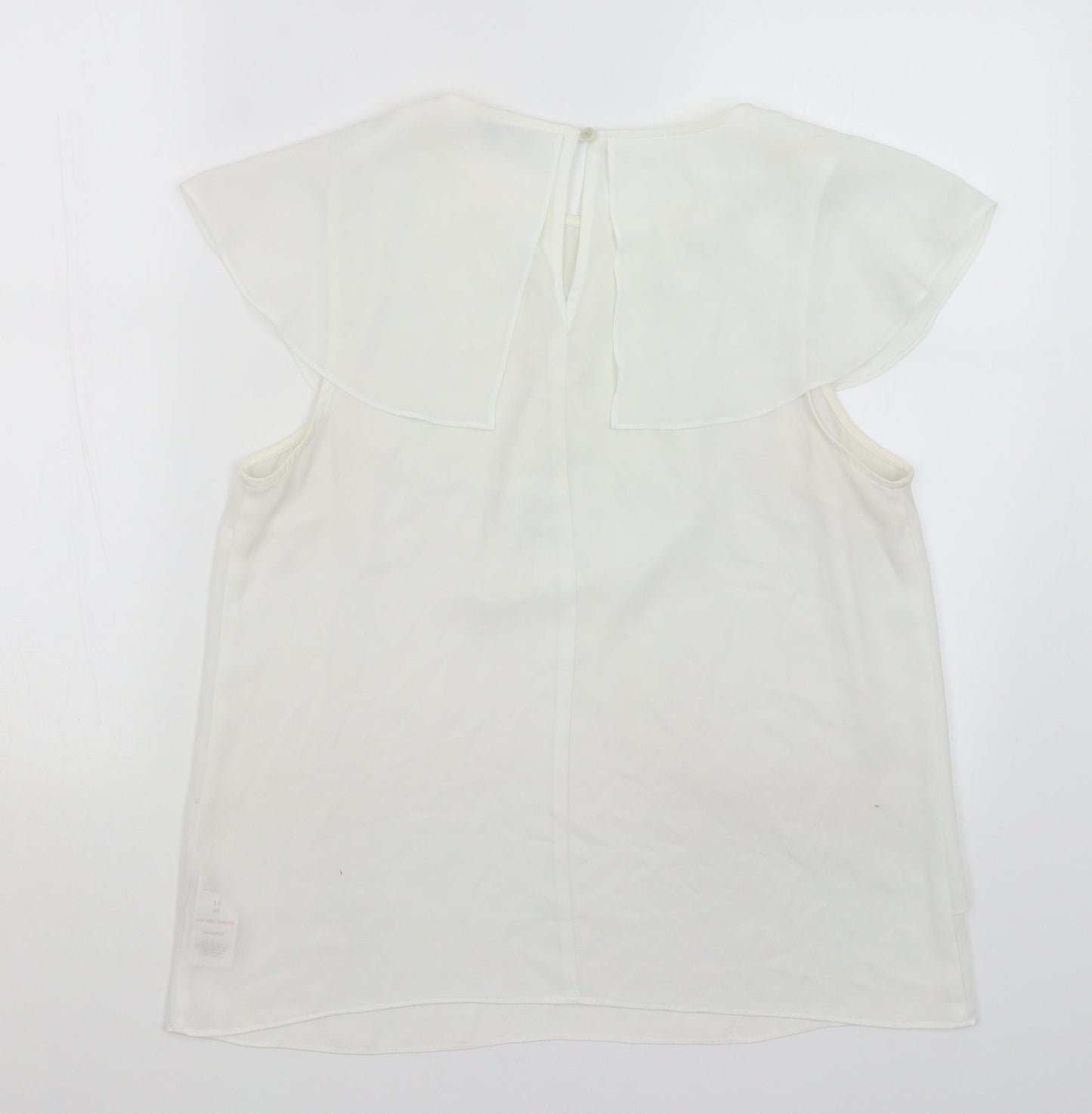 Womens UK Size 14 Peacocks White Basic Blouse