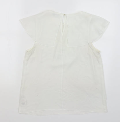 Womens UK Size 14 Peacocks White Basic Blouse