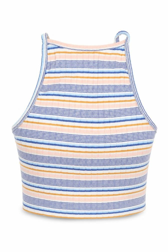 Womens UK Size 6 New Look Blue Cropped Tank