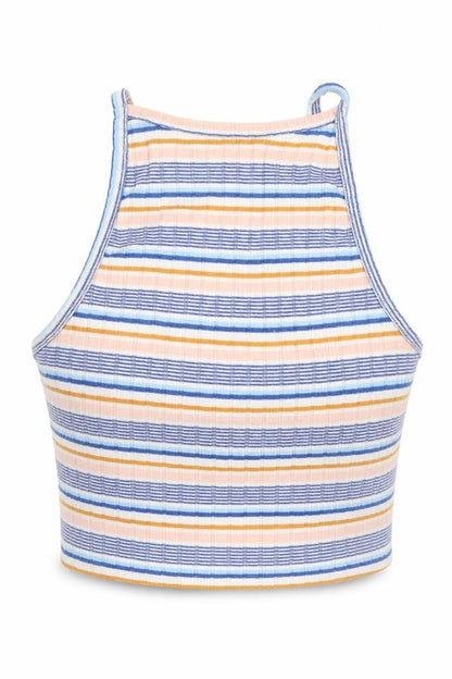 Womens UK Size 6 New Look Blue Cropped Tank