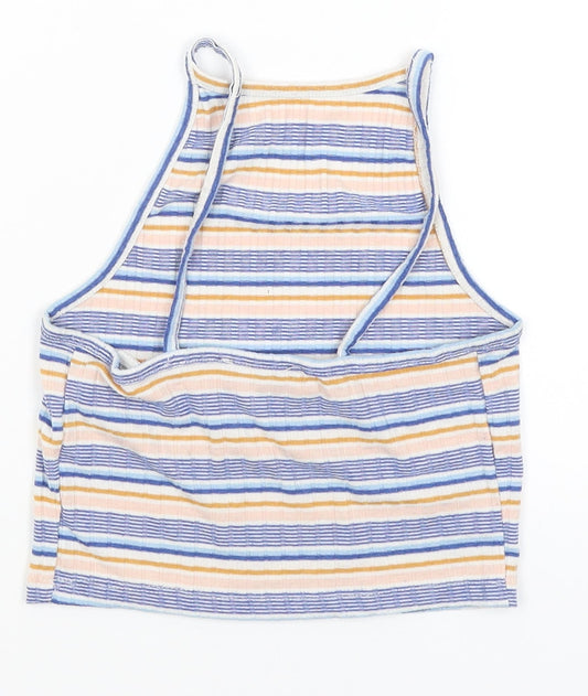 Womens UK Size 6 New Look Blue Cropped Tank