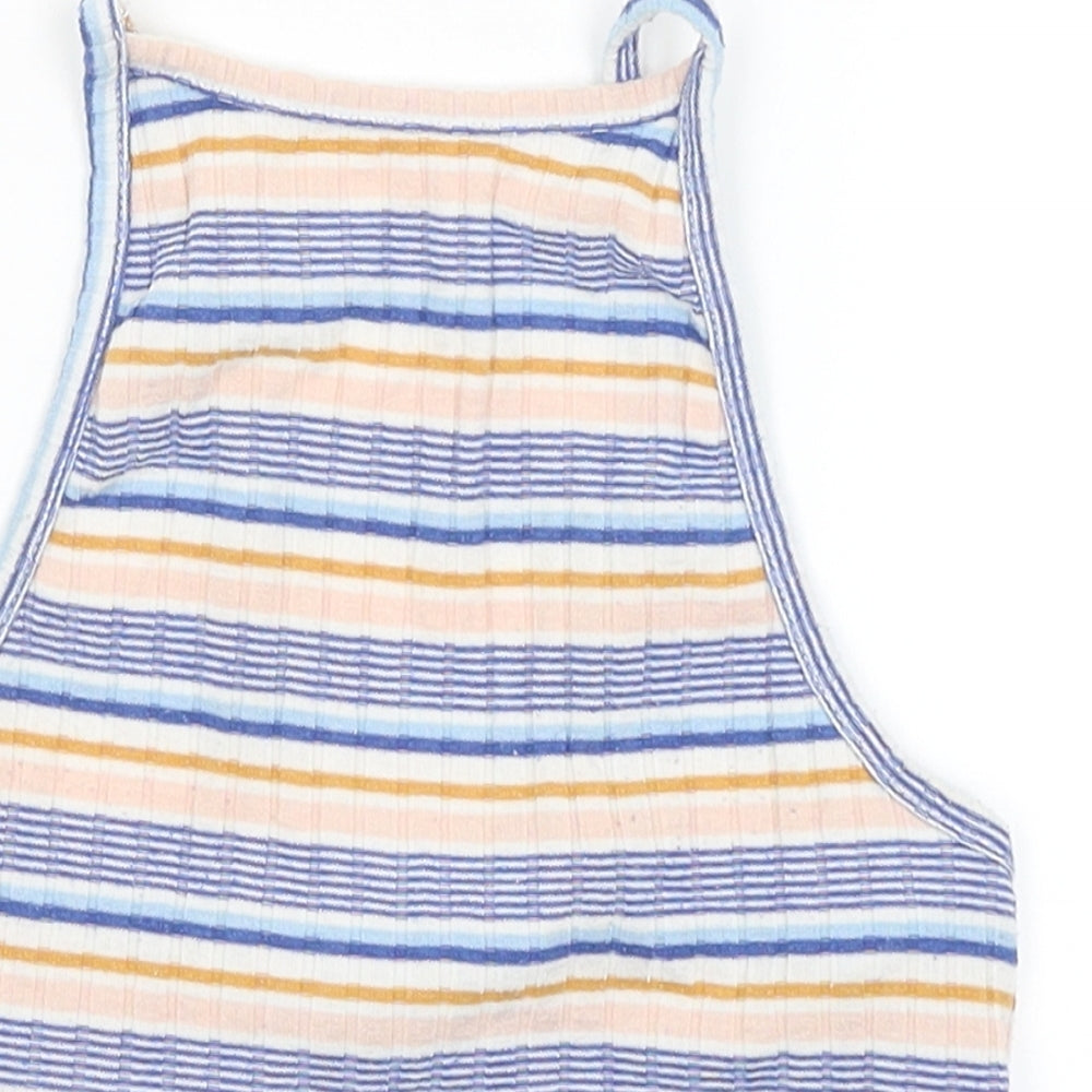 Womens UK Size 6 New Look Blue Cropped Tank