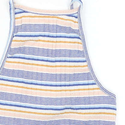 Womens UK Size 6 New Look Blue Cropped Tank