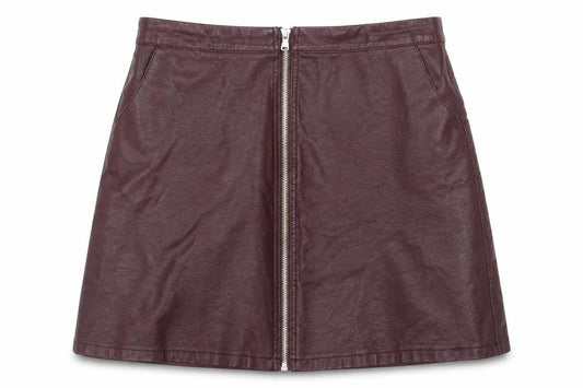 Front view of A&G women’s pink mini skirt, size M