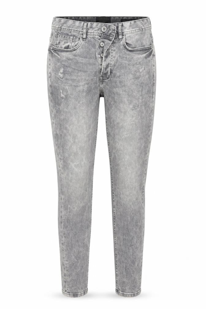 Front view of Denim & Co. women’s grey skinny jeans, size UK 28, 32-inch leg