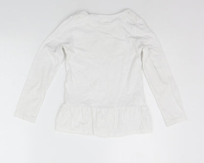 TU Girls White   Basic T-Shirt Size 7 Years
