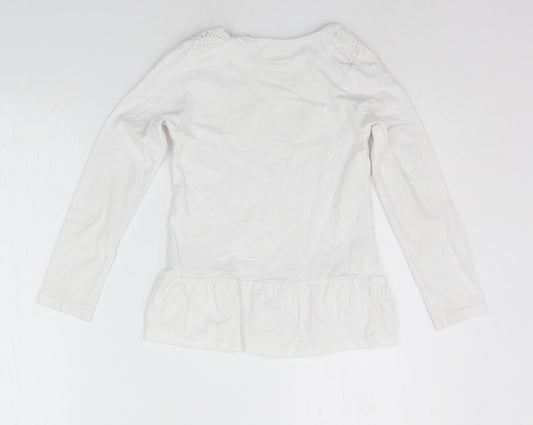 TU Girls White   Basic T-Shirt Size 7 Years