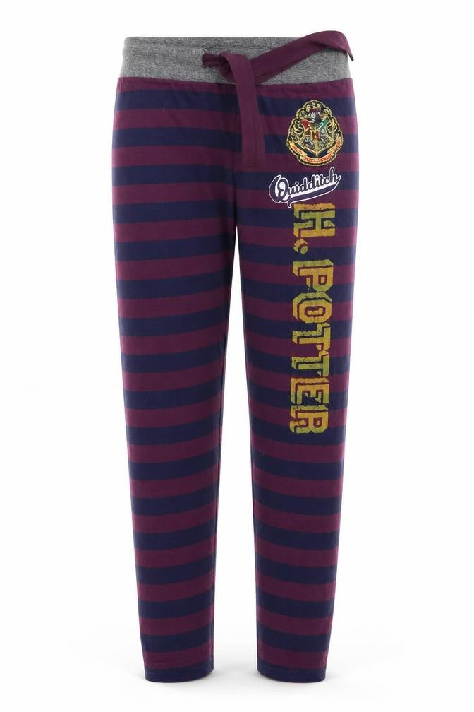 Front view of Love To Lounge girls’ purple striped top pyjama pants, size XS