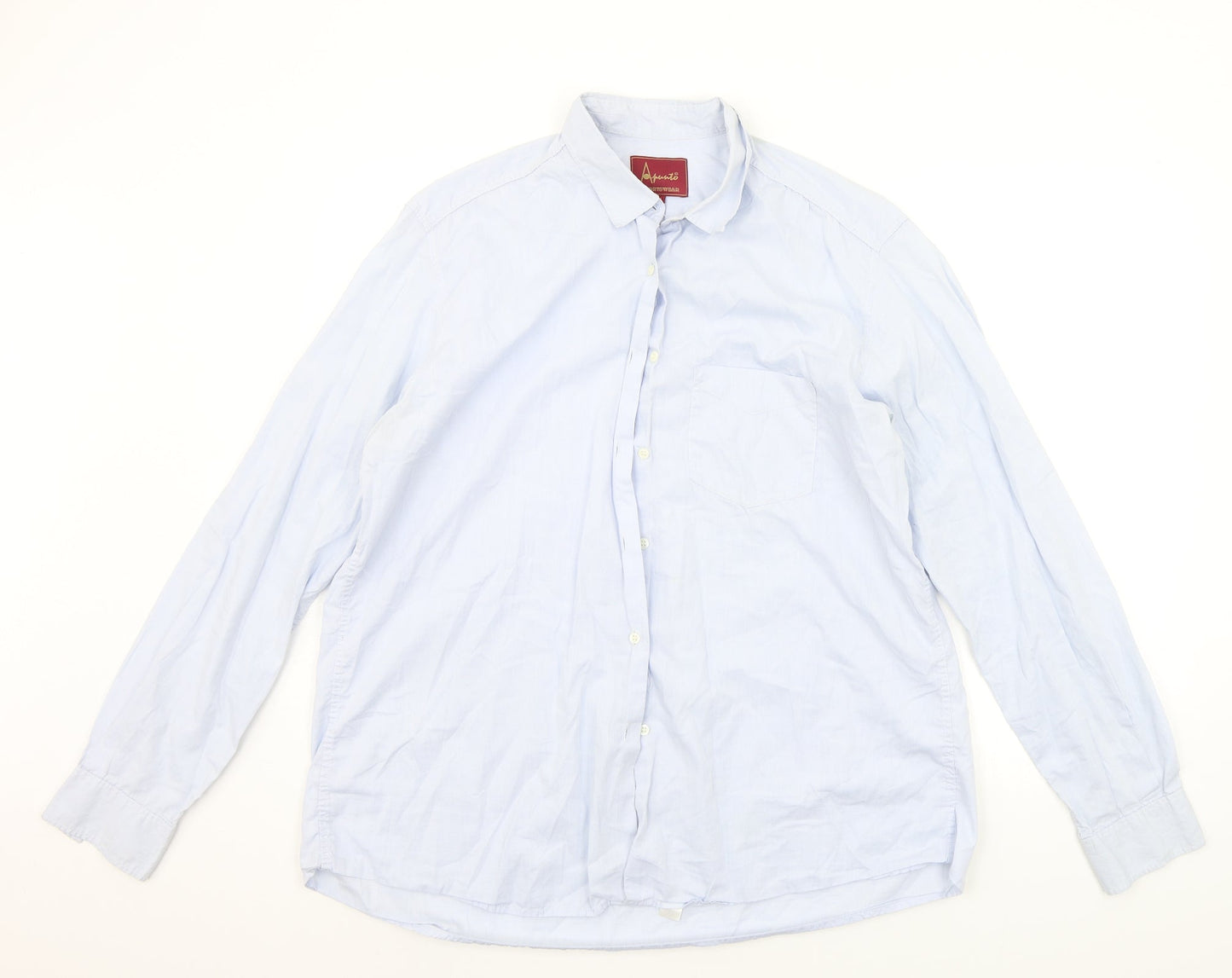 Mens UK Size XL ARUUTO Blue  Button-Up Long Sleeve Casual Shirt