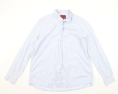Mens UK Size XL ARUUTO Blue  Button-Up Long Sleeve Casual Shirt