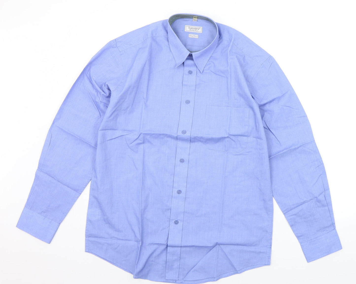 SAVATINI Mens Blue    Button-Up Size 15.5