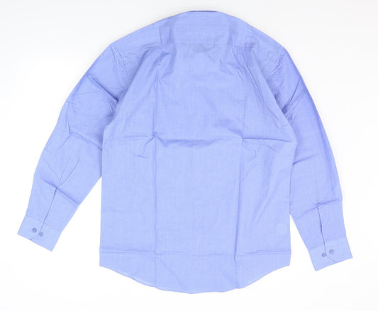 SAVATINI Mens Blue    Button-Up Size 15.5