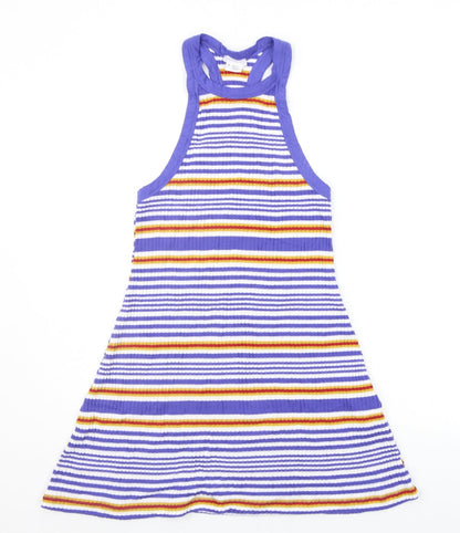 Cooperative Womens Blue Striped  A-Line  Size M
