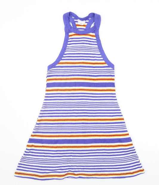 Cooperative Womens Blue Striped  A-Line  Size M