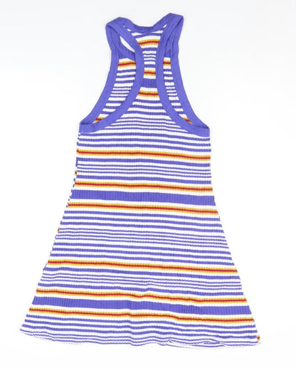 Cooperative Womens Blue Striped  A-Line  Size M