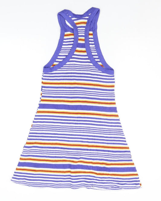 Cooperative Womens Blue Striped  A-Line  Size M