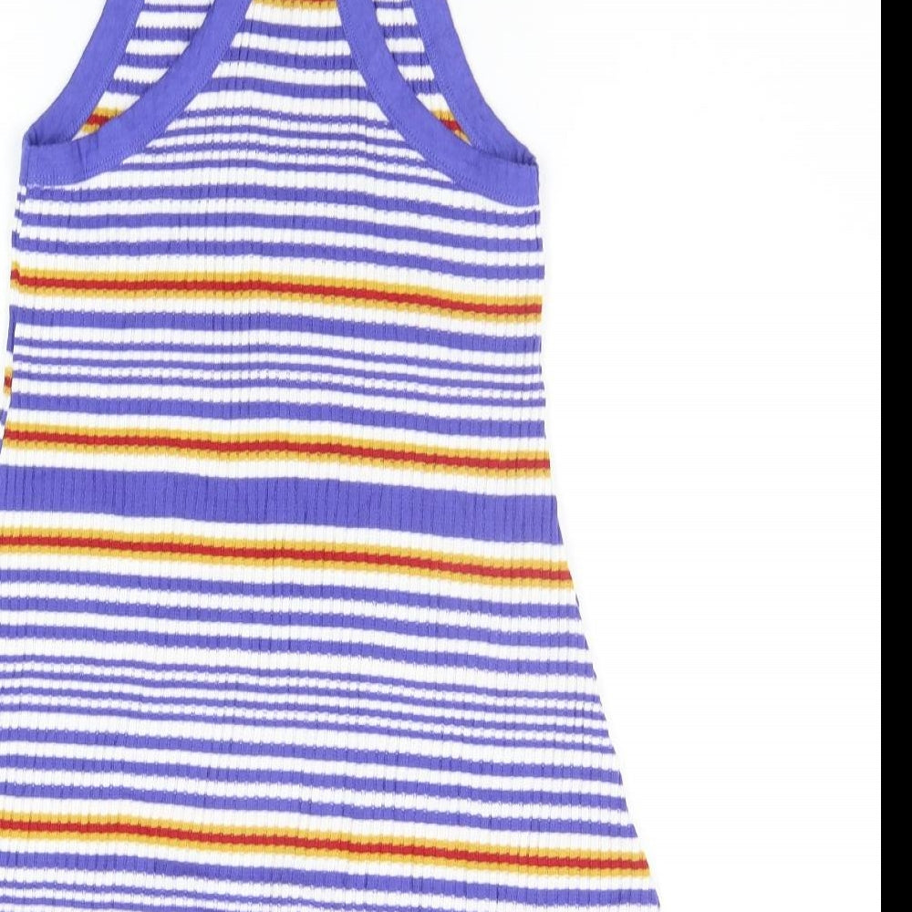 Cooperative Womens Blue Striped  A-Line  Size M