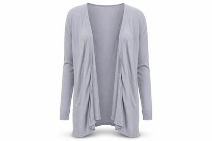 Front view of Next women’s grey cardigan jumper, size UK 10