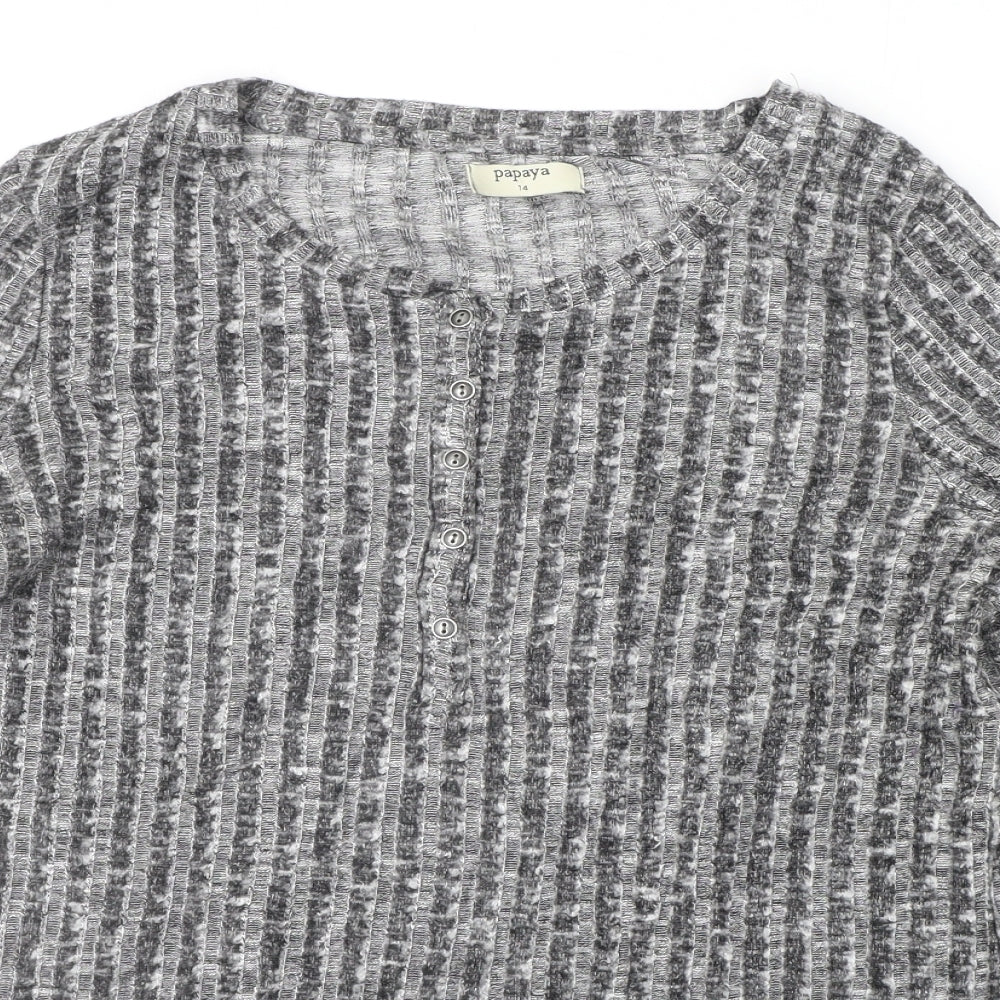 Womens UK Size 14 Papaya Grey Pullover Jumper