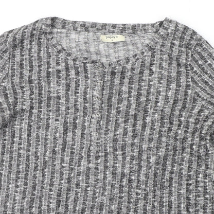 Womens UK Size 14 Papaya Grey Pullover Jumper