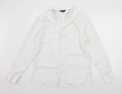 Tailor & Cutter Mens White    Button-Up Size 15.5