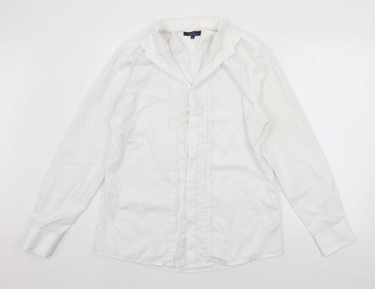 Tailor & Cutter Mens White    Button-Up Size 15.5