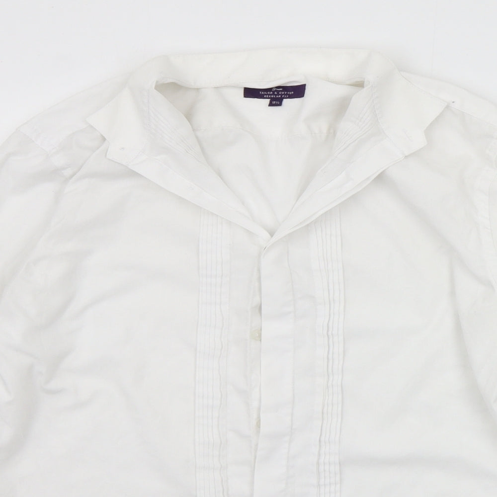 Tailor & Cutter Mens White    Button-Up Size 15.5